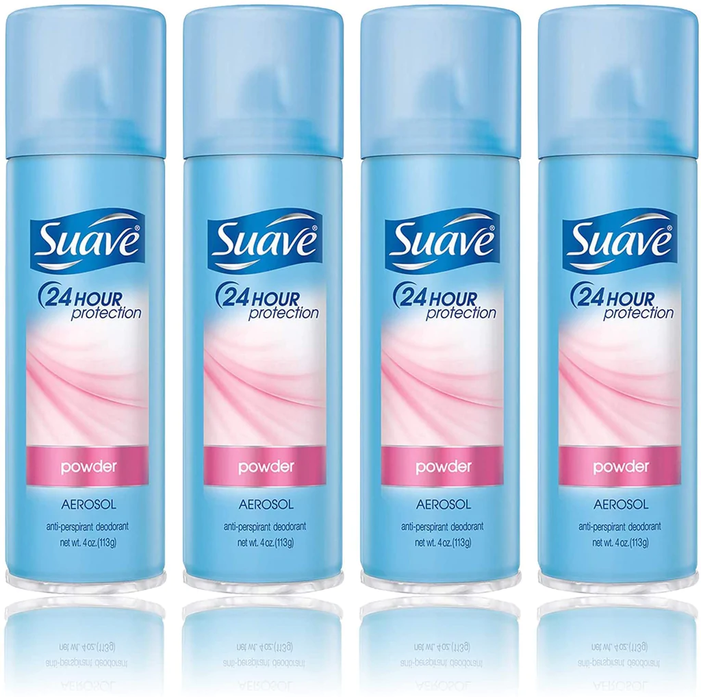 (4 pack)Suave Anti-Perspirant Deodorant Aerosol Powder 4-Ounces