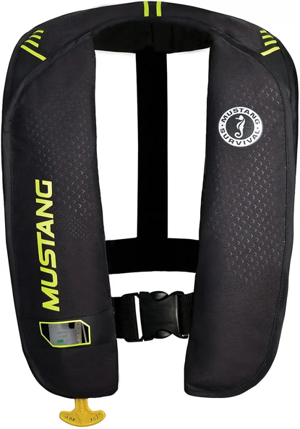 Mustang Survival  M.I.T. 100 Manual Inflatable PFD for Adults (Black-Fluorescent Yellow  One Size 