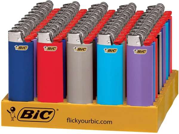 BIC Classic Lighter, Assorted Colors, 50-Count Tray, Up to 2x the Lights(color may vary)